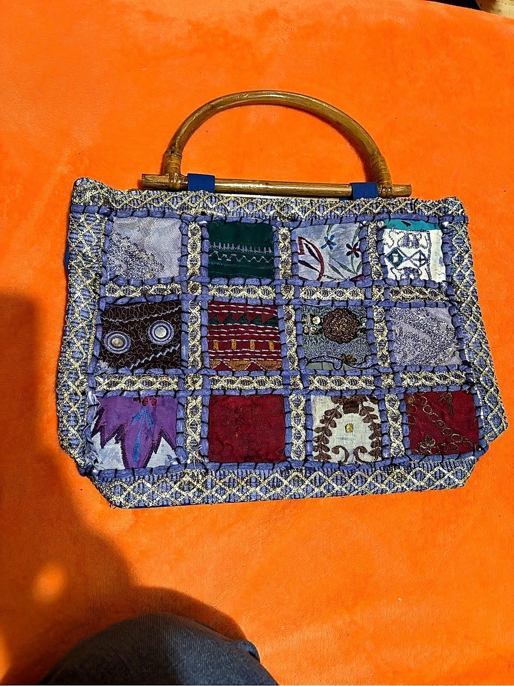 Blue & Multicolor Patchwork Tote - Picture 2 of 4